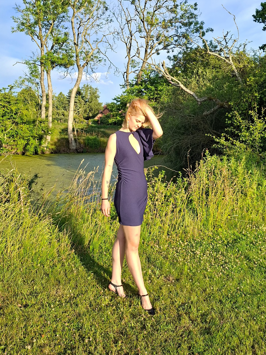 Elegant dark blue dress