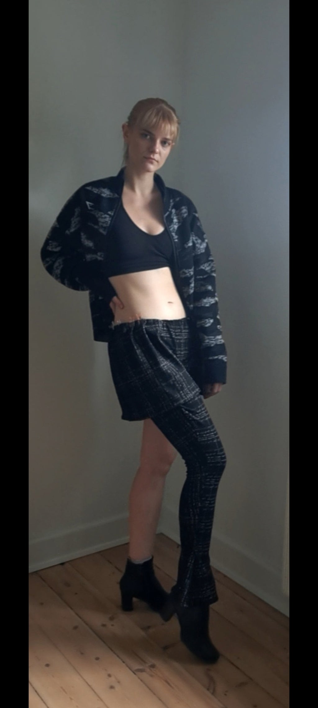 Asymmetrical pants with skirt