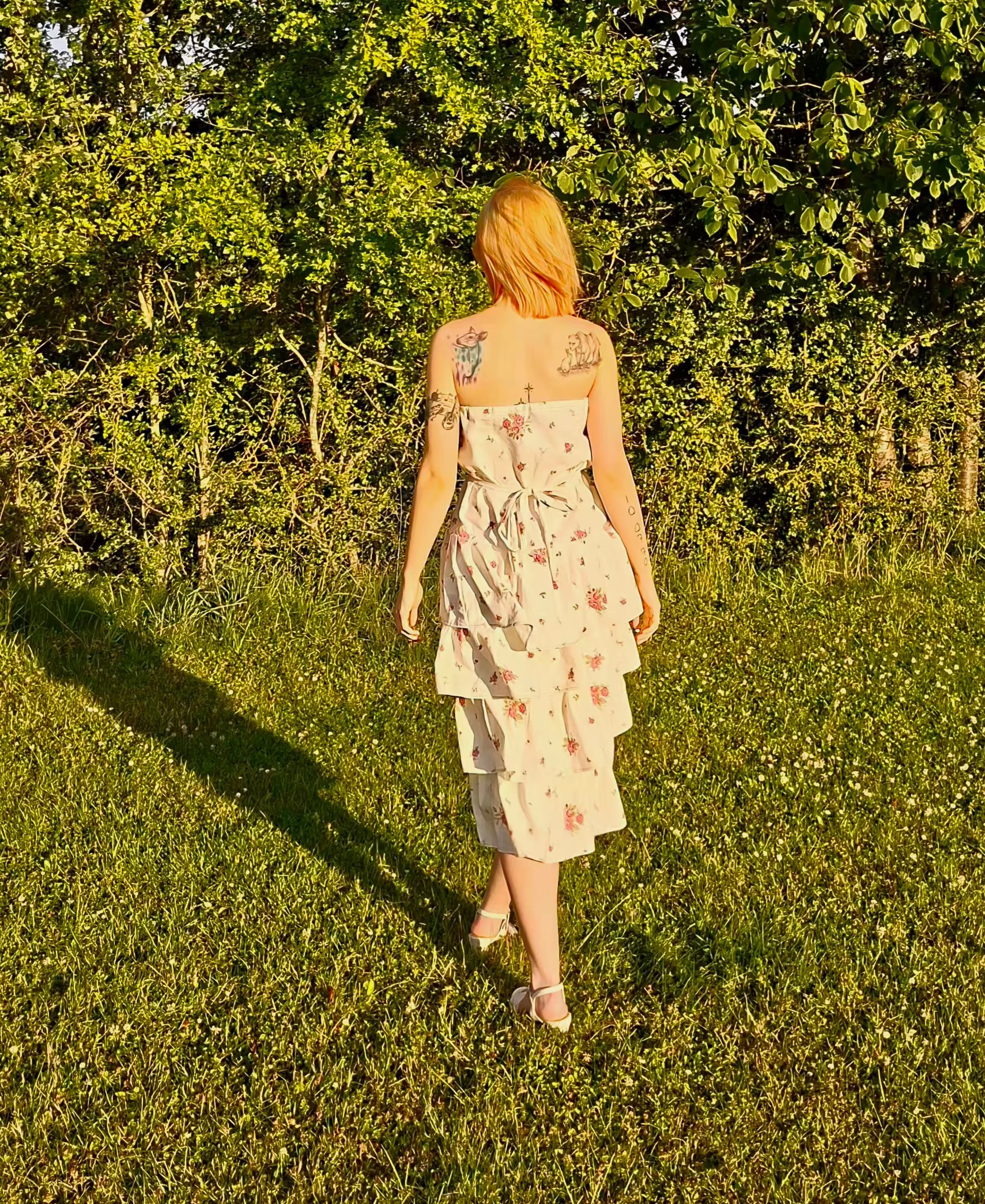 Layered dress with flowers
