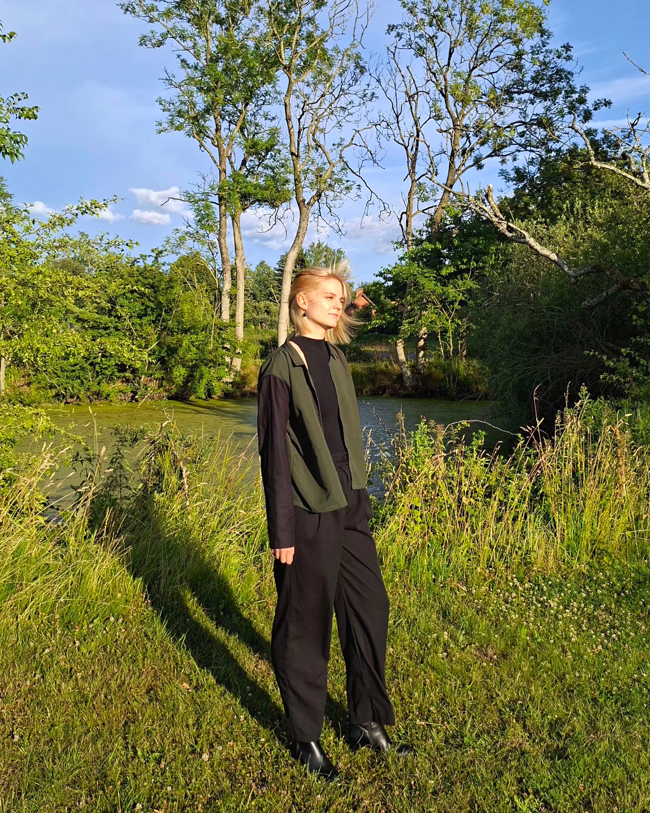 Green/black overshirt