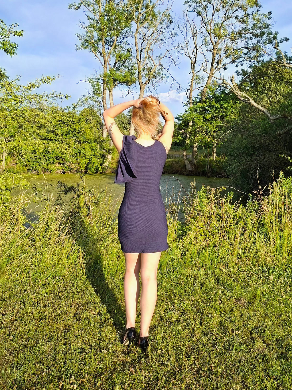 Elegant dark blue dress