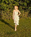 Layered dress with flowers